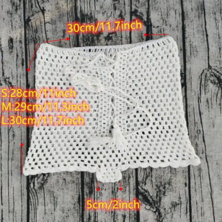 Seaside Whispers Boho Crochet Shorts - Image 13