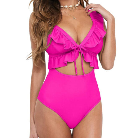 Elegance Unleashed Plus-Size Ruffle Monokini Swimsuit - Image 3