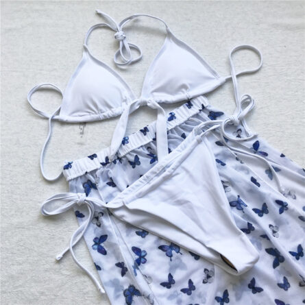 Stunning Three-piece Halter Bikini set With Butterfly Sarong – Bild 20