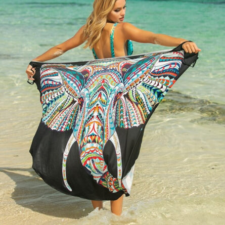 Butterfly Skull Owl Animal Print Beach Wrap Dress Beach Cover Up – Bild 32