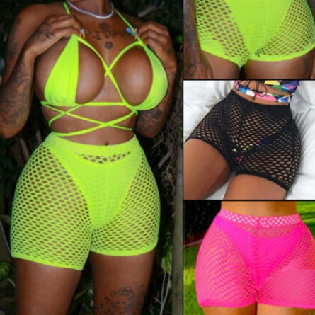 Sunset and Swim Sexy Mesh See Through Shorts Bikini Cover Up - Image 8