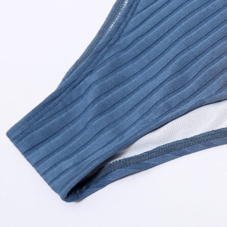 Sunset and Swim Modest Solid High Waist Ribbed Bikini - Image 23
