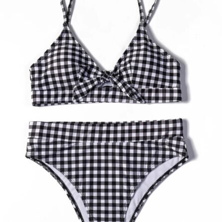 Irresistibly Chic Plaid Bow Bikini - Image 19