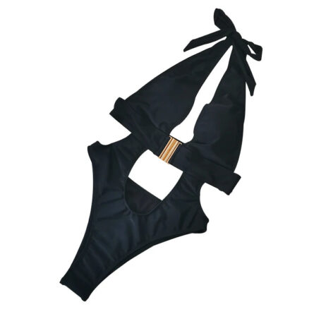 Luxe Cut Out Belted Halter Swimsuit – Bild 6