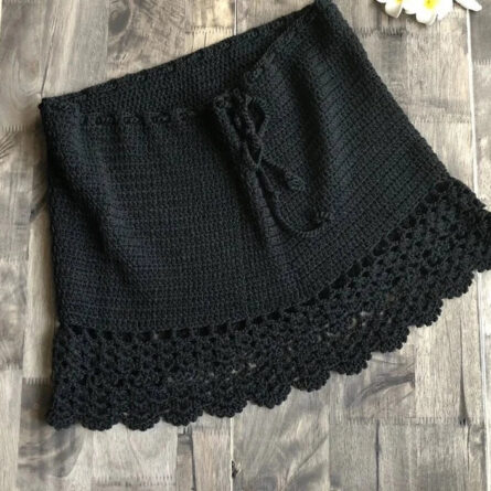 Boho Breeze Handmade Crochet Mini Skirt - Image 7