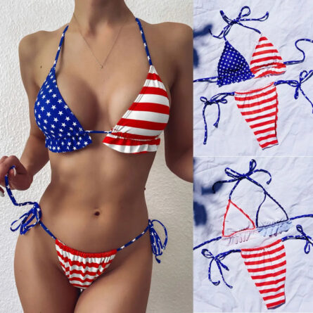 American Goddess Ruffle Triangle Bikini - Image 2