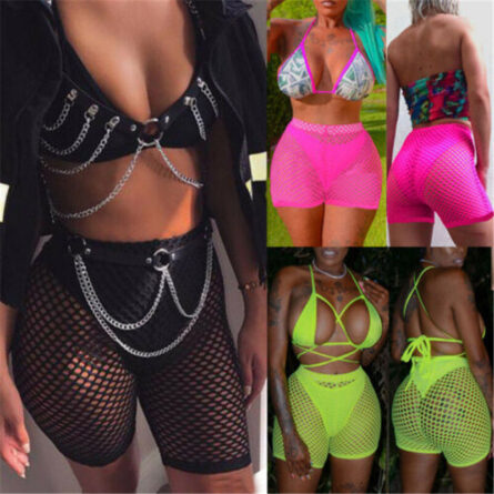 Sunset and Swim Sexy Mesh See Through Shorts Bikini Cover Up - Image 12