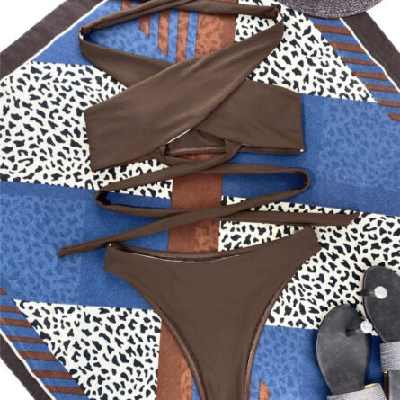 High Neck Cut Out Underboob Bikini - Image 28