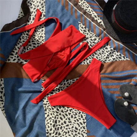 High Neck Cut Out Underboob Bikini - Image 20