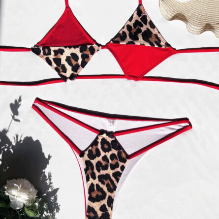 Lynx Red Leopard Cut Out Bikini - Image 6