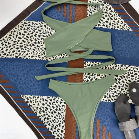 High Neck Cut Out Underboob Bikini - Image 24