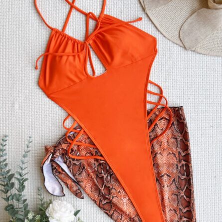 3 PCS Sarong Extreme String Thong One Piece Swimsuit - Image 33