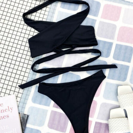 High Neck Cut Out Underboob Bikini - Image 26