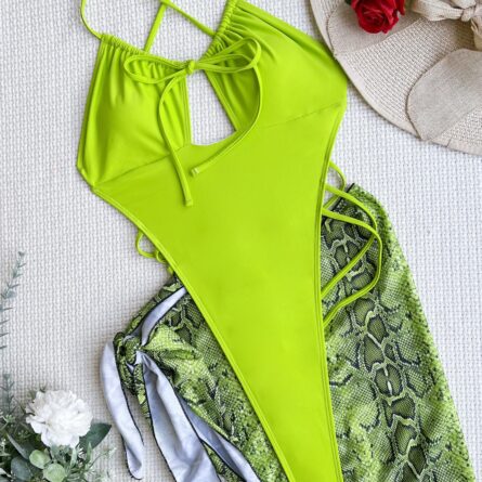 3 PCS Sarong Extreme String Thong One Piece Swimsuit - Image 30