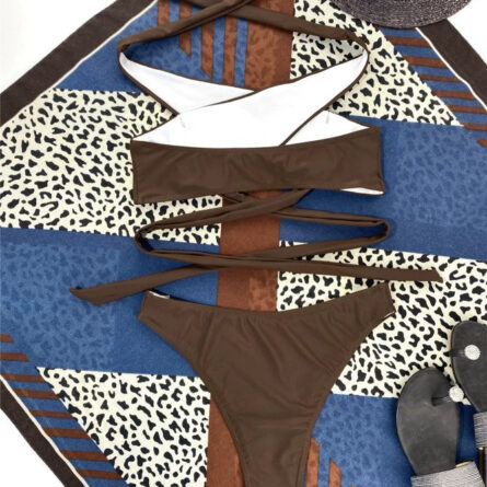 High Neck Cut Out Underboob Bikini - Image 29