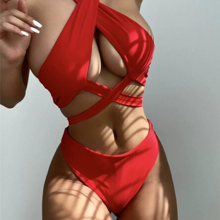 High Neck Cut Out Underboob Bikini - Image 7