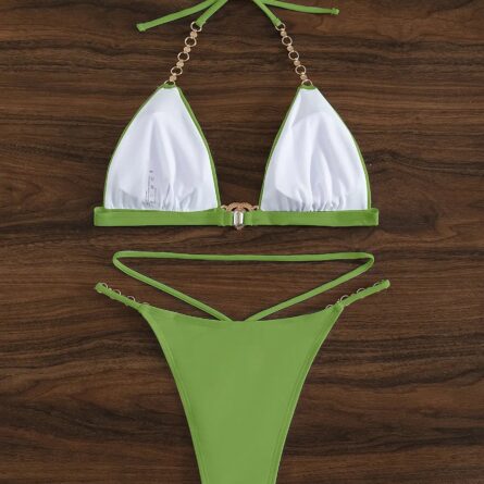 Chain Linked Halter Triangle Bikini – Bild 14