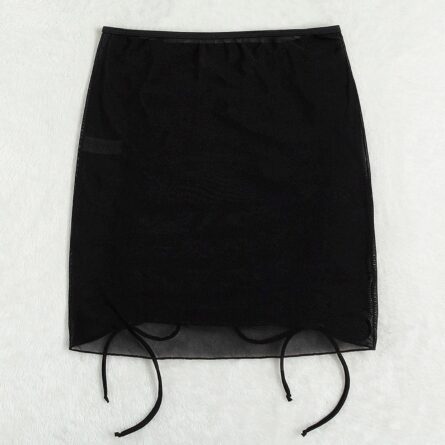 Sunset and Swim Sexy Black Chiffon Beach Cover Up Skirt - Image 12