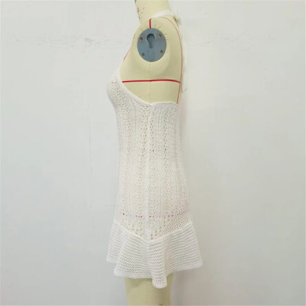 Seaside Whisper Crochet Beach Cover Up Dress - Image 5