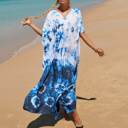 Sunset and Swim Colorful Bohemian Bathing Suit Coverup Kaftan - Image 30