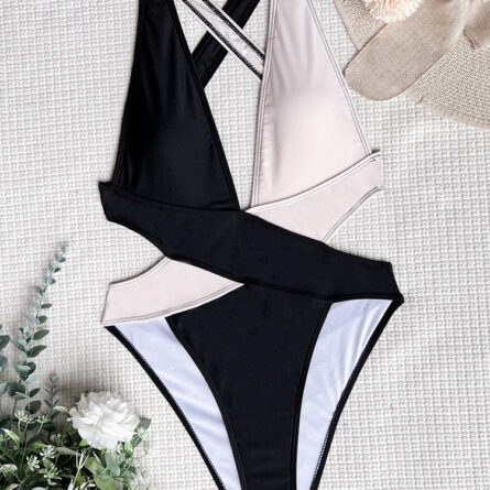 Sunset and Swim Deep V Neck Scrunch Butt One Piece Swimsuit - Image 7