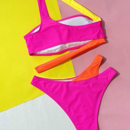 Serendipity Hot Pink One Shoulder Cut Out Bikini – Bild 11