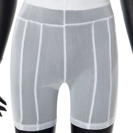 Nori Mesh Patchwork See Through Shorts – Bild 3