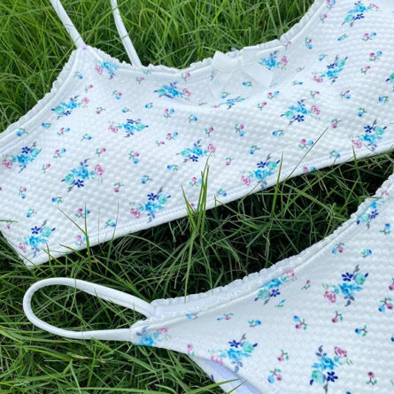 Sweet Summer Floral Bow Bikini Set with Skirt - Image 10
