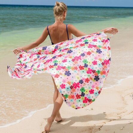 Butterfly Skull Owl Animal Print Beach Wrap Dress Beach Cover Up – Bild 25