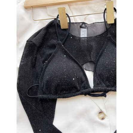 Luxury Paradise Sparkle - The Ultimate Black Thong Bikini Set - Image 17