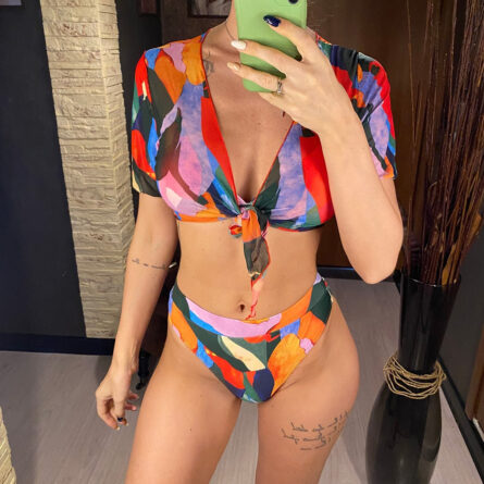 Leopard Lust High Waist Bikini Three-piece Set - Image 16