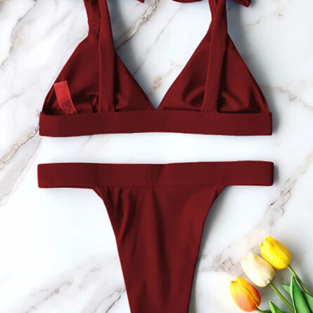 Adriana High Cut Shoulder Tie Bow Bikini - Image 21
