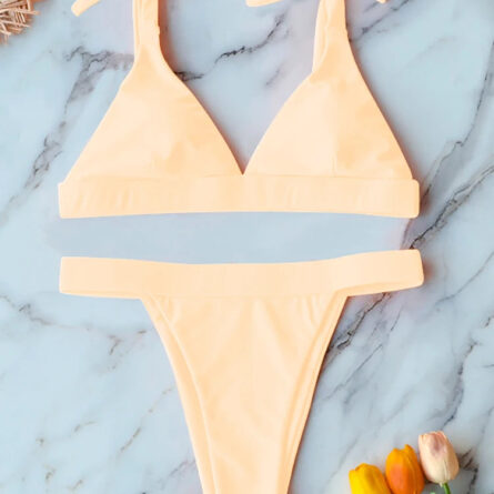 Adriana High Cut Shoulder Tie Bow Bikini - Image 28
