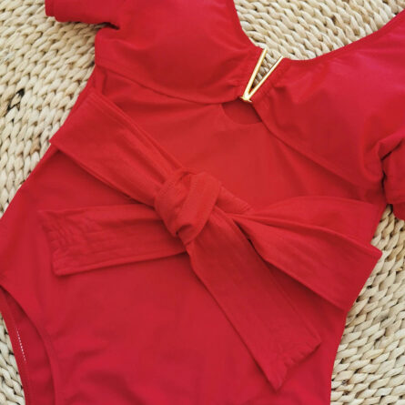 Pure Paradise Ruffle Shoulder Belt Swimsuit - Image 25