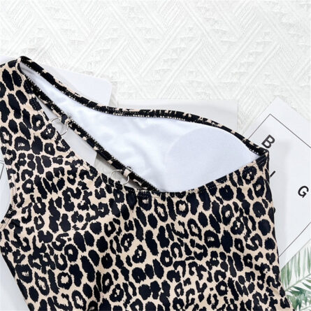 Leopard Dreams Sexy Asymmetric One Shoulder Brazilian One Piece Swimsuit – Bild 12