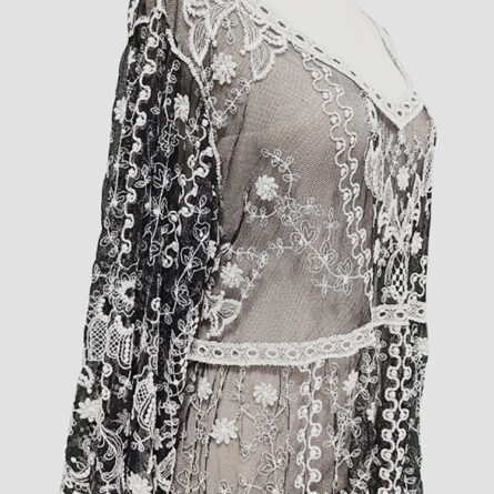 Sunset and Swim Black Lace Crochet Swimsuit Cover Up Dress - Image 10