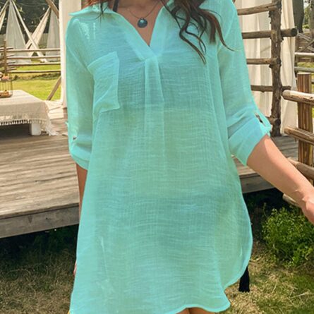 Summer Vacation Loose Breathable Cover Up Shirt - Image 14
