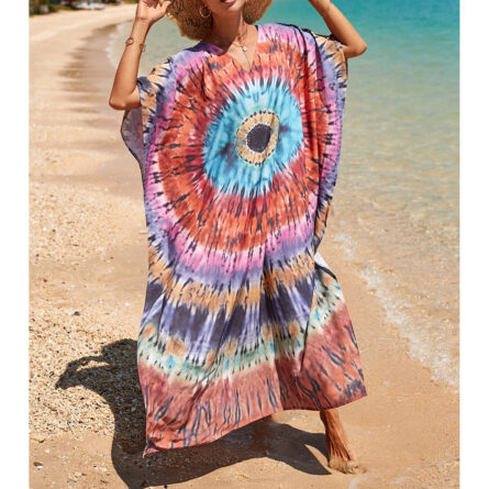 Sunset and Swim Colorful Bohemian Bathing Suit Coverup Kaftan - Image 29