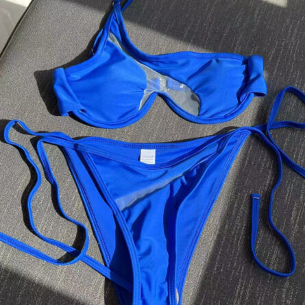 Sexy See Through Paradise One Shoulder Bikini - Image 7