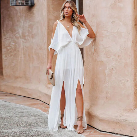 Boho Summer Chiffon V-Neck Tunic Dress - Image 8