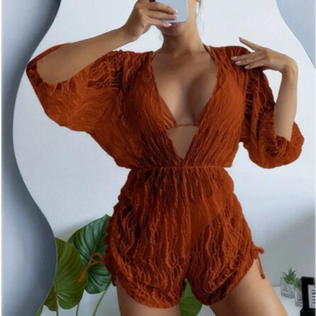 Ocean Breeze Bliss 3 Piece Bikini and Beach Romper Set – Bild 14