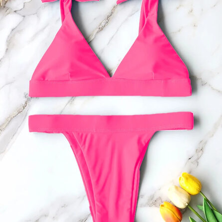 Adriana High Cut Shoulder Tie Bow Bikini - Image 34