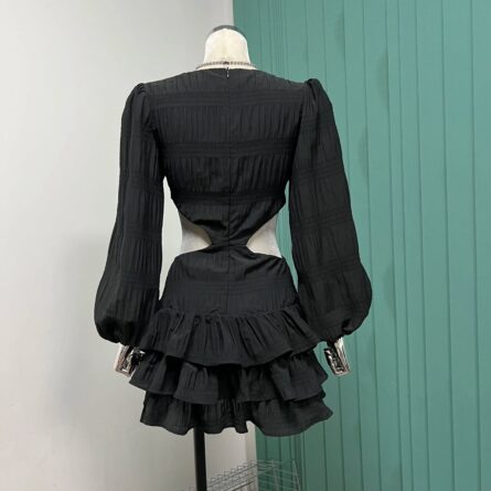 Chic Elegance Cut Out Waist Short Mini Dress - Image 16