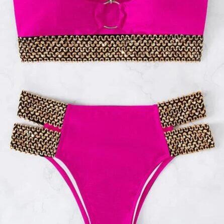 Sultry Waves Strapless Bandeau Cut Out Bikini – Bild 5