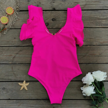 Pure Paradise Ruffle Shoulder Belt Swimsuit - Image 34