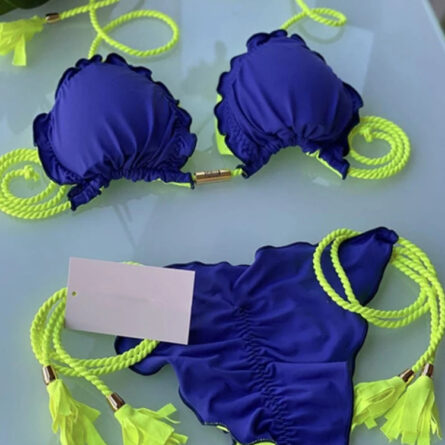Penelope Ruffled Triangle Bikini Set - Image 3