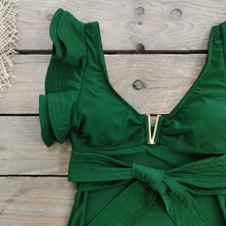 Pure Paradise Ruffle Shoulder Belt Swimsuit - Image 30