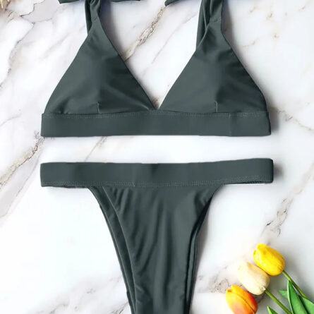 Adriana High Cut Shoulder Tie Bow Bikini - Image 36
