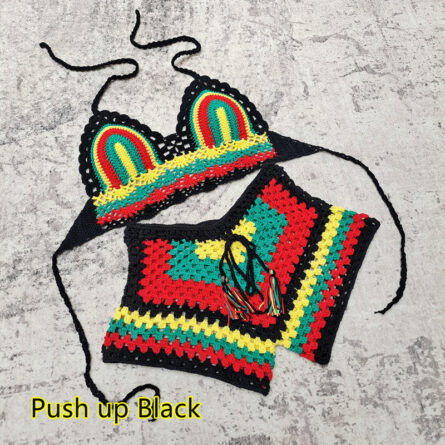 Rainbow Harmony Bohemian Crochet Bikini Set - Image 36