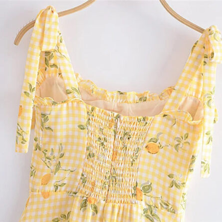 French Lemon Corset Style Mini Dress - Image 15
